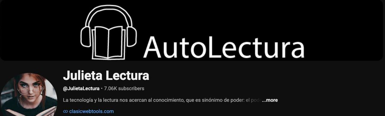 Julieta Lectura — the AutoLectura YouTube channel